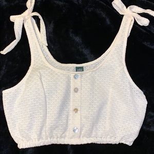 Tie shoulder crop top